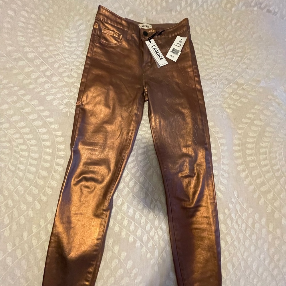 L’AGENCE - MARGOT High Rise Skinny . Bronze coated